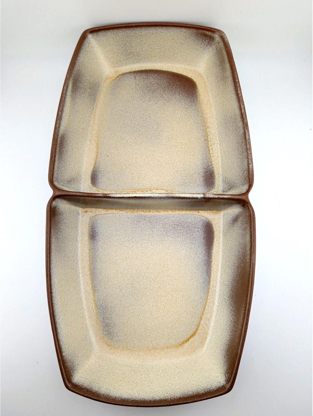 VTG Frankoma Plainsman Aztec Desert Gold/Brown 5QD Divided Dish No Chips/Cracks - Picture 2 of 8